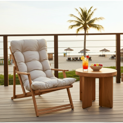 Katlanabilir Ahşap Sezlong Sandalye | Minderli Konfor ve Şıklık | Armut Koltuk Al