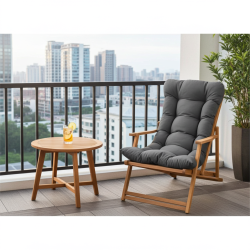 Katlanabilir Ahşap Sezlong Sandalye | Minderli Konfor ve Şıklık | Armut Koltuk Al